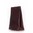 Кожаная сумка-клатч POOLPARTY Aligator Lunchbox Brown