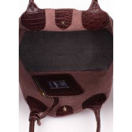 Кожаная сумка POOLPARTY Amphibia Brown