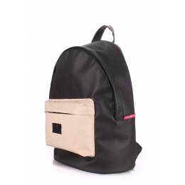 Рюкзак женский POOLPARTY PU Black Beige