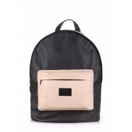 Рюкзак женский POOLPARTY PU Black Beige