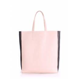Кожаная сумка POOLPARTY City2 Beige Black