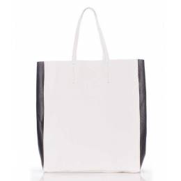 Кожаная сумка POOLPARTY City2 White Black