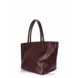 Кожаная сумка POOLPARTY Desire Caiman Brown