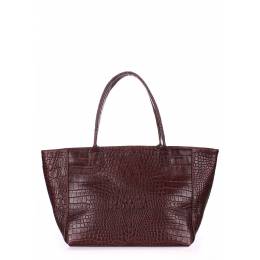 Кожаная сумка POOLPARTY Desire Caiman Brown