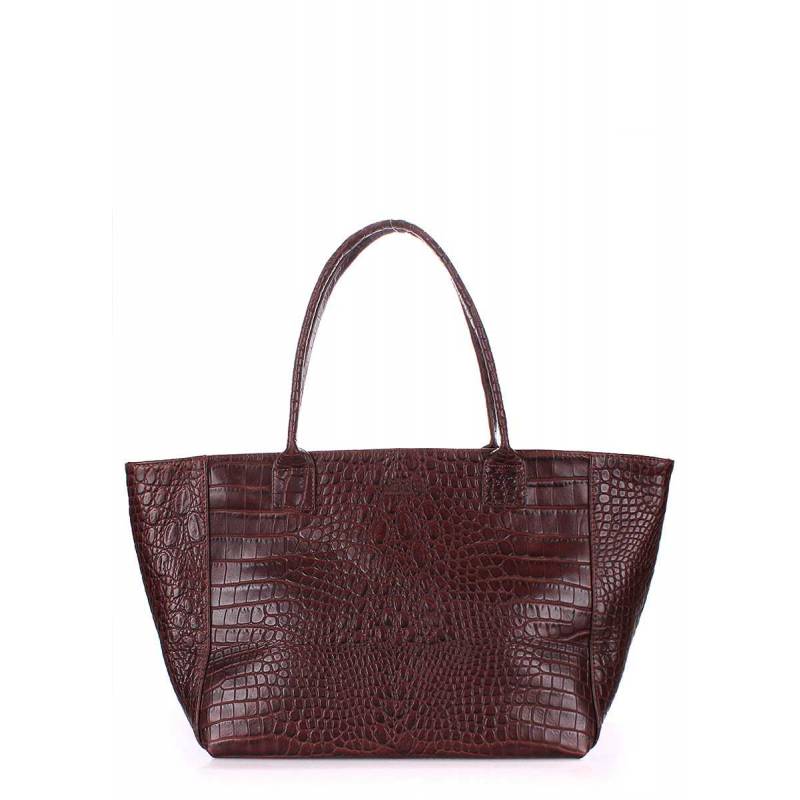 Кожаная сумка POOLPARTY Desire Caiman Brown