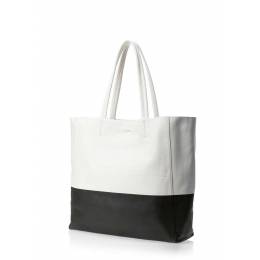 Кожаная сумка POOLPARTY Devine White Black