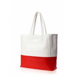 Кожаная сумка POOLPARTY Devine White Red