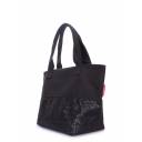 Коттоновая сумка POOLPARTY Broadway Glitter Black
