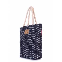Коттоновая сумка POOLPARTY Laspalmas Anchor Darkblue