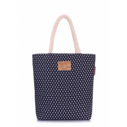 Коттоновая сумка POOLPARTY Laspalmas Anchor Darkblue