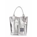 Женская кожаная сумка PODIUM silver