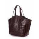Кожаная сумка POOLPARTY Fiore Caiman Brown