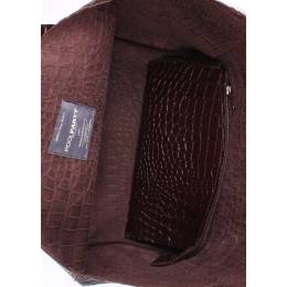 Кожаная сумка POOLPARTY Fiore Caiman Brown