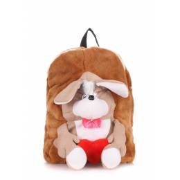 Детский рюкзак POOLPARTY с собакой Kiddy Backpack Dog Brown