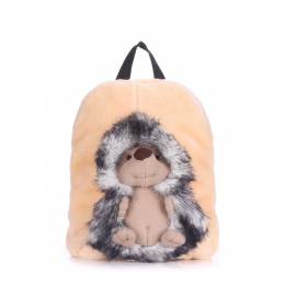 Детский рюкзак POOLPARTY с ежиком Kiddy Backpack Hedge Grey