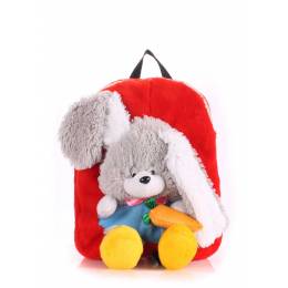 Детский рюкзак POOLPARTY с зайцем Kiddy Backpack Rabbit Red