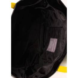 Женская лаковая сумка с желтыми ручками pool91 Black Yellow