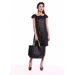 Кожаная сумка POOLPARTY Limited Soho Black Green