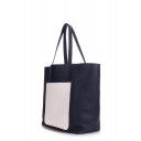 Кожаная сумка POOLPARTY Mania Darkblue White
