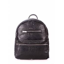 Женский кожаный рюкзак POOLPARTY Mini Bckpck Leather Croco Black