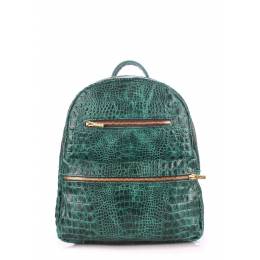Женский кожаный рюкзак POOLPARTY Mini Bckpck Leather Croco Green