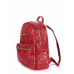 Женский кожаный рюкзак POOLPARTY Mini Bckpck Leather Croco Red