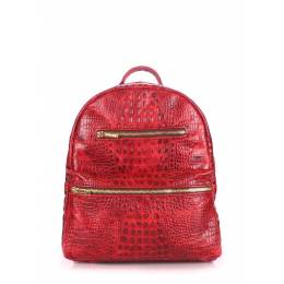 Женский кожаный рюкзак POOLPARTY Mini Bckpck Leather Croco Red