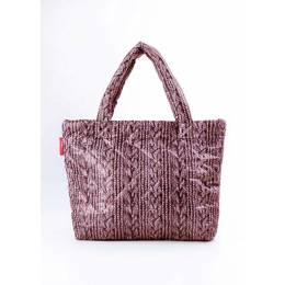 Дутая сумка POOLPARTY с вязкой Pool 68 Brown Sweater
