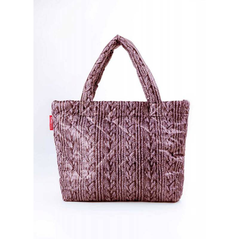 Дутая сумка POOLPARTY с вязкой Pool 68 Brown Sweater