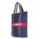 Коттоновая сумка POOLPARTY Pool 82 Darkblue Grey Red
