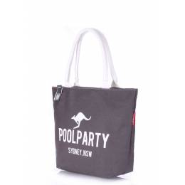 Коттоновая сумка POOLPARTY Pool 9 Grey