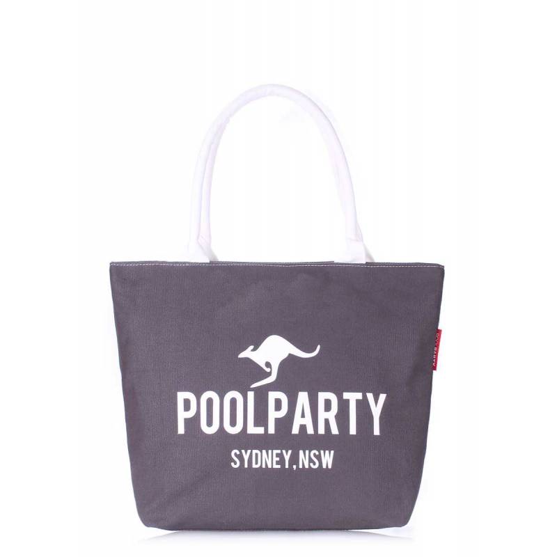 Коттоновая сумка POOLPARTY Pool 9 Grey