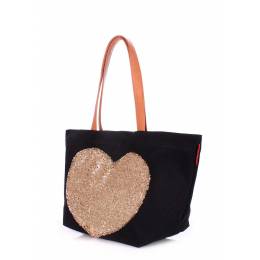 Коттоновая сумка POOLPARTY Love Tote Black