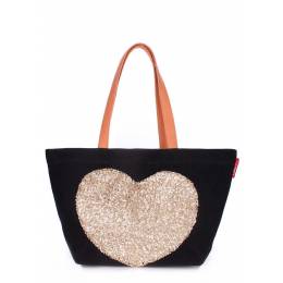 Коттоновая сумка POOLPARTY Love Tote Black