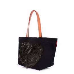 Коттоновая сумка POOLPARTY Love Tote Doubleblack