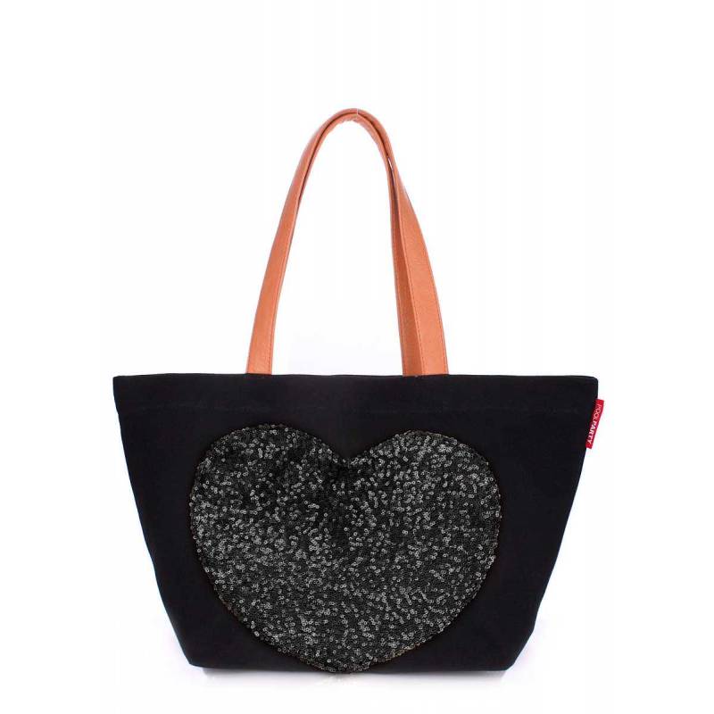 Коттоновая сумка POOLPARTY Love Tote Doubleblack