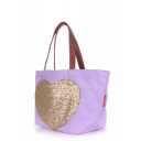 Коттоновая сумка POOLPARTY Love Tote Lilac