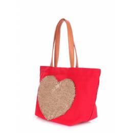 Коттоновая сумка POOLPARTY Love Tote Red