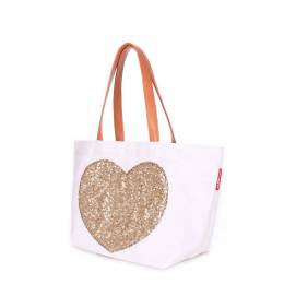 Коттоновая сумка POOLPARTY Love Tote White