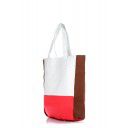 Коттоновая сумка POOLPARTY Triplex White Red Brown