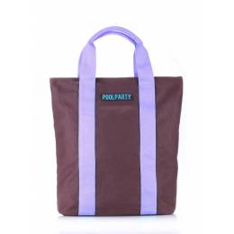 Коттоновая сумка POOLPARTY Pool81 Brown Lilac
