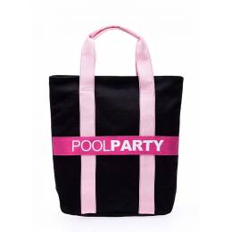 Коттоновая сумка POOLPARTY Pool82 Black Pink