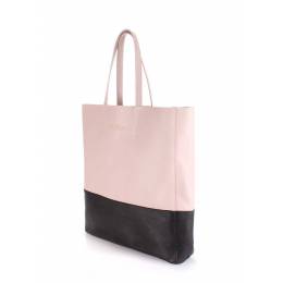 Кожаная сумка POOLPARTY City Beige Black