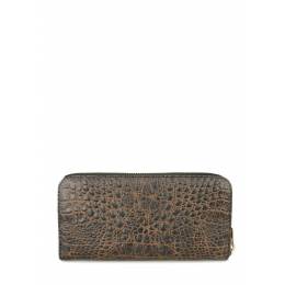Кожаный кошелек POOLPARTY Crocodile Wallet Brown