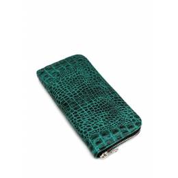 Кожаный кошелек POOLPARTY Crocodile Wallet Green