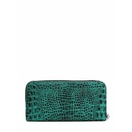 Кожаный кошелек POOLPARTY Crocodile Wallet Green