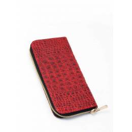 Кожаный кошелек POOLPARTY Crocodile Wallet Red