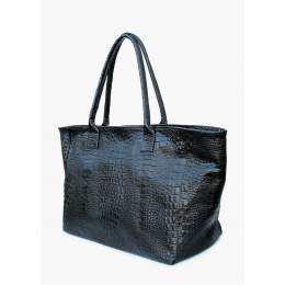 Кожаная сумка POOLPARTY Desire Croco Black