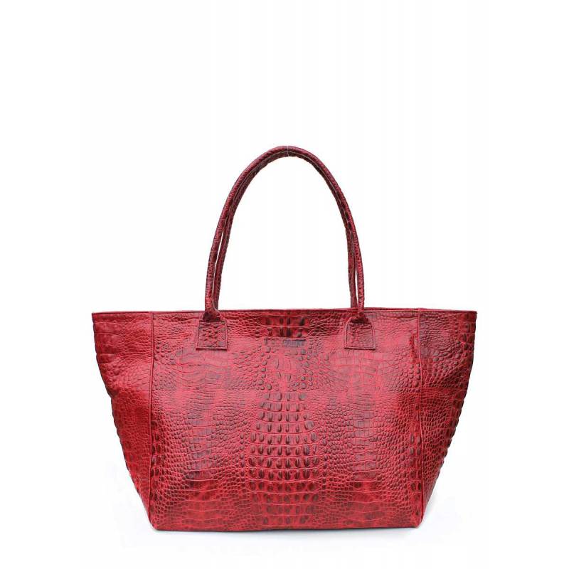 Кожаная сумка POOLPARTY Desire Croco Red