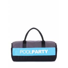 Спортивно-повседневная сумка POOLPARTY Gymbag Grey Blue Black